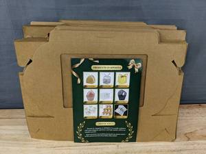 lot 320 image: 66 Kposiya Kraft Gift Boxes with Clear Window - Brand New