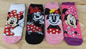 lot 17G image: 4 Pair Disney Minnie Mouse Socks Assorted Colors - Brand New