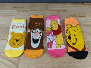 lot 67G image: 4 Pairs Disney Winnie the Pooh Unisex Socks - Brand New