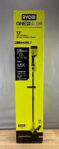 lot 5C image: Ryobi ONE HP 18V Brushless 13 in. Cordless Battery String Trimmer with 4.0 Ah Battery and Charger $179 Retail - Brand New