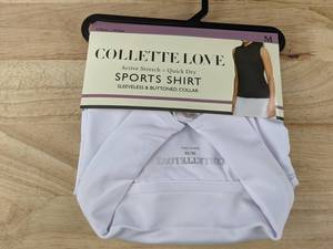 lot 651 image: Collette Love Sports Womens Shirt White Active Stretch Quick Dry Size Medium - Brand New