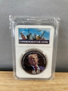lot 32B image: Donald Trump Commemorative 45-47 MAGA President Coin - Brand New
