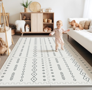 lot 277 image: Baby Foam Play Mat, PIGLOG 72x48 Baby Crawling Mat, Floor Mats for Kids for Infants with Interlocking Tiles, (SymbolBohemia)