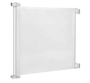 lot 280 image: 33 Inch Tall Retractable Mesh Safety Gate for Indoor and Outdoor Use