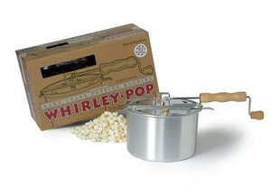 lot 413 image: Wabash Family Farms Whirley-Pop 6 Qt Popcorn Popper with Metal Gears Aluminum with Wooden Handle