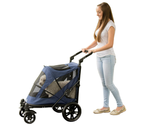 lot 421 image: Pet Gear NO-Zip Pet Stroller with Dual Entry, Push Button Zipperless Entry for Single or Multiple DogsCats, Pet Can Easily Walk inOut