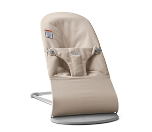 lot 425 image: BabyBjrn Bouncer Bliss, Light Beige, 3D Jersey  2-in-1 Adjustable Baby Bouncer Seat and Toddler Chair