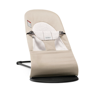 lot 427 image: BabyBjrn Bouncer Balance Soft, CottonJersey, BeigeGray 2-in-1 Adjustable Baby Bouncer Seat and Toddler Chair