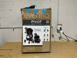 lot 73 image: Evenflo Pivot Modular Travel System with SafeMax Infant Car Seat with Anti-Rebound Bar
