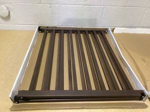 lot 423 image: Evenflo Walk-Thru Top of Stairs Baby Gate, Farmhouse Collection