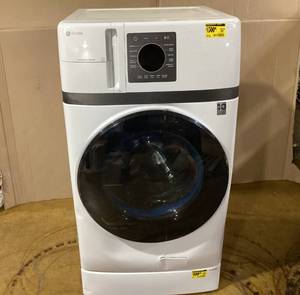 lot 99 image: GE Profile 4.6 cu. ft. Smart UltraFast Electric Washer and Dryer Combo in White with Ventless Heat Pump Technology
