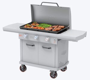 lot 8 image: LoCo COOKERS Chalk 3 -Burner Liquid Propane Gas Grill