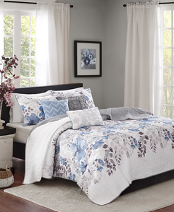 lot 19 image: 6PCS KingCal King Madison Park Luna Quilt Set