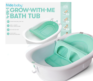lot 293 image: Frida Baby 4-in-1 Grow-with-Me Baby Bathtub, Baby Tub for Newborns to Toddler with Removable Bath Seat & Backrest for Bath Support in Tub