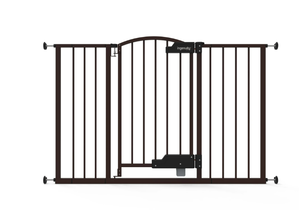 lot 338 image: Ingenuity Thruway 52W Series Pet and Baby Gate, Espresso Metal, Openings from 30-60 Wide