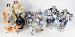lot 33 image: Vintage Porcelain Figure Lot of 10 Statues