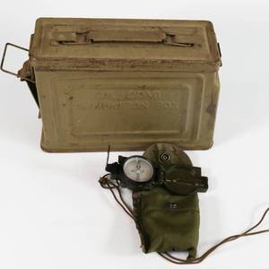 lot 50 image: Military Lot - Ammo Box, Compass