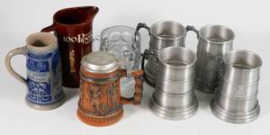 lot 28 image: Beer MugScotch Pitcher Lot