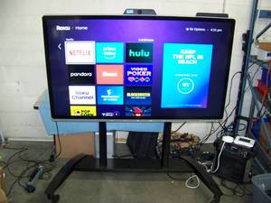 lot 18 image: Sharp PN-CD-701 4K 70 UHD Ultra High Definition LED Interactive Touchscreen Video Display  Monitor  TV with Rolling Cart