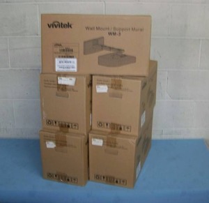 lot 58 image: Lot of New Vivitek WM3 Ultra-Short-Throw Projector Wall Mount Systems