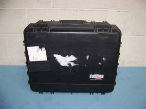 lot 27 image: Waterproof I-Series SKB Foam-Lined Hard-Sided Protectcive Travel Storage Case with Telescoping Handle & Casters  Wheels