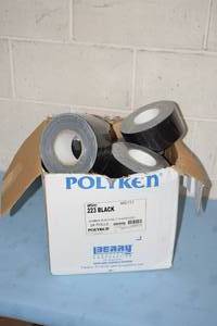lot 92 image: Lot of Polyken Black Duct Tape - 20 Rolls