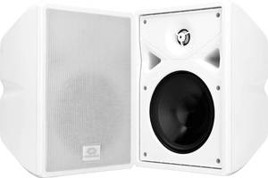 lot 17 image: New in Box  PAIR of Crestron SAROS SR6T-W-T 2-Way Surface Mount Indoor  Outdoor Pro Audio Loudspeakers  Speakers
