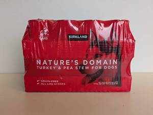 lot 41 image: NEW KIRKLAND SIGNATURE NATURES DOMAIN TURKEY & PEA STEW FOR DOGS