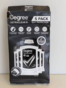 lot 46 image: NEW DEGREE ULTRACLEAR PLUS DEODORANT 5PK.