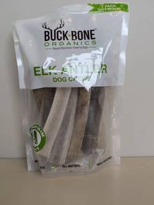 lot 21 image: NEW BUCK BONE ORGANICS ELK ANTLER DOG CHEWS