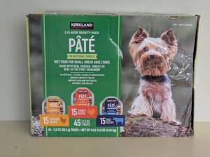 lot 28 image: NEW KIRKLAND SIGNATURE 3-FLAVOR VARIETY PACK PATE (DOGS)