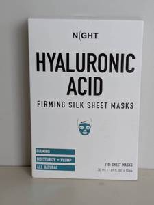 lot 92 image: NEW NIGHT HYALURONIC ACID FIRMING SILK SHEET MASKS 10 ct