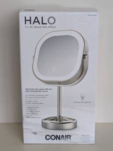 lot 69 image: NEW CONAIR HALO LED RECHARGEABLE MIRROR
