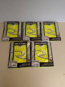 lot 112 image: (5) NEW RADWEAR LARGE HIGH VISIBILITY WORKWEAR VESTS (YELLOW)