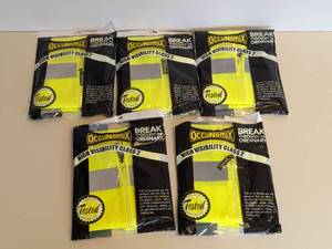 lot 113 image: (5) NEW OCCUNOMIX XL HIGH VISIBILITY CLASS 2 VESTS (YELLOW)