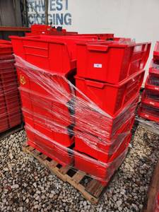 lot 60 image: Pallet of Red Industrial Storage Bins