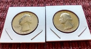 lot 19 image: (2) Proof Washington Quarters
