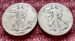 lot 27 image: (2) Walking Liberty Half Dollars