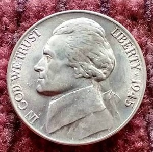 lot 32 image: Gorgeous High Grade 1945-D Silver War Nickel