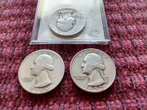 lot 66 image: (3) 90% Silver Quarters