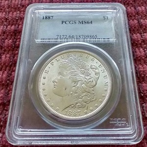 lot 80 image: 1887 Morgan Dollar - PCGS MS64