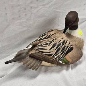 lot 12 image: George Kruth Green Winged Teal Decoy(Feather Broken)