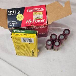 lot 48 image: RemFed 12 Ga Slugs 10 & 12 Box Fed 2 34 #5 Load