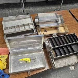 lot 51 image: 4- Classic UMCO All Aluminum Tackle Boxes