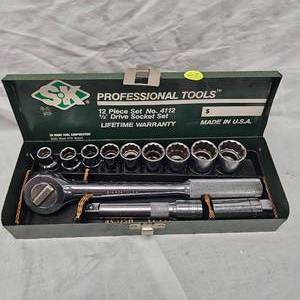 lot 63 image: SK Wayne 12 Ratchet Socket Set, Like New