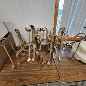 lot 128 image: 3-1960s Art Deco Steel Coffee Table Bases