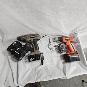 lot 104 image: Pair Craftsman, Black N Decker Cordless Drills