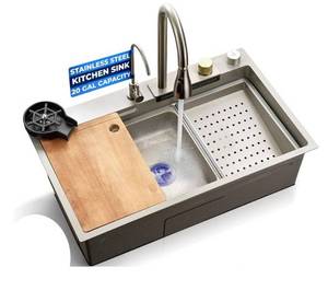 lot 29 image: SereneLife Stainless Steel Kitchen Sink