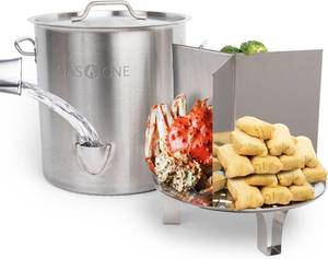 lot 35 image: Gas One 20 Quart Stainless Steel Steamer Pot with Water Fill Spout