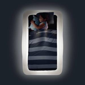 lot 46 image: Glowbed Inflatable Toddler Travel Bed with Safety Bumpers and Built-In LED Lights